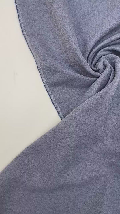 Tissu italien à armure double en polyamide et soie - bleu 230 g/m²