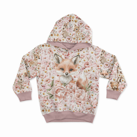 Französisches Frottee-Panel – Gänseblümchen und Pfingstrosen, Fuchs 250 g/m² | Design-05