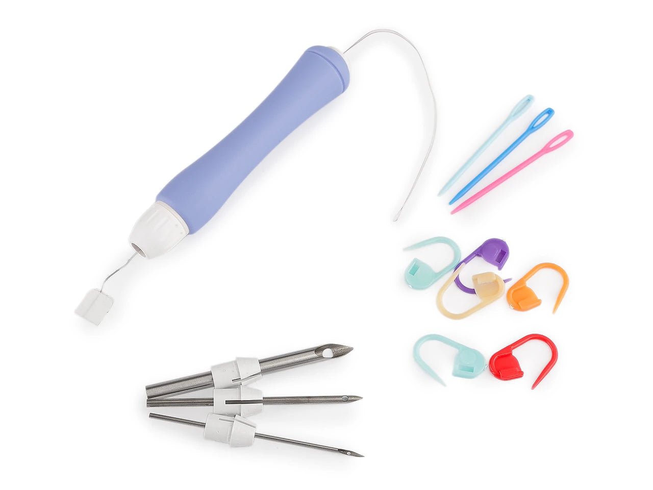 Image of a Punch Needle embroidery needle set with accessories in a box – available online at Charlotte Fabrics