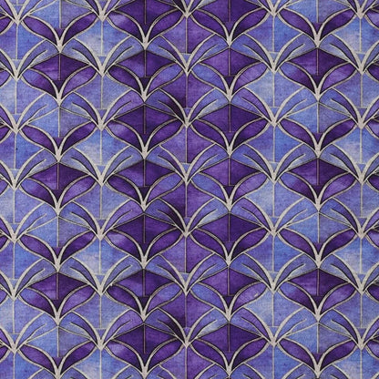 Punta di Roma knit fabric - purple abstract pattern 240 g/m²