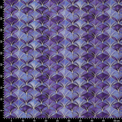 Punta di Roma knit fabric - purple abstract pattern 240 g/m²