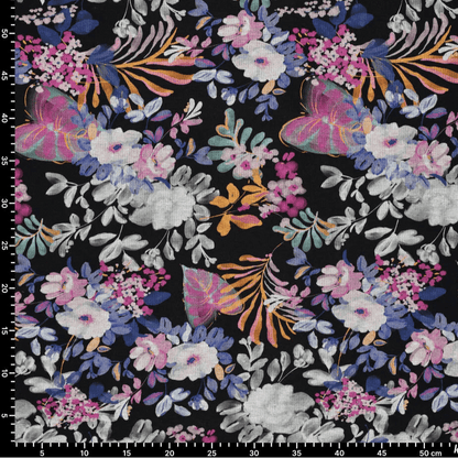 Punta di Roma knit fabric - winter flowers 240 g/m²