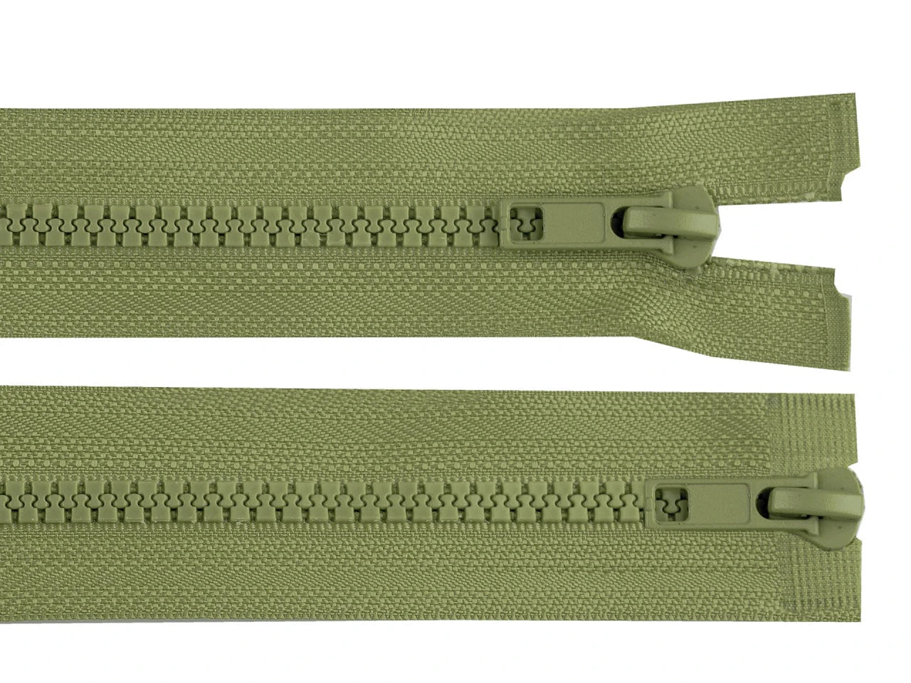 Image avec fermeture éclair à double curseur kaki – disponible chez Šarlotes audumi