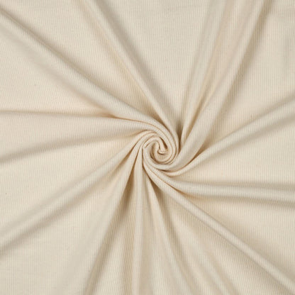 Ribbed cotton jersey (RIB JERSEY) - natural, unbleached 240 g/m²