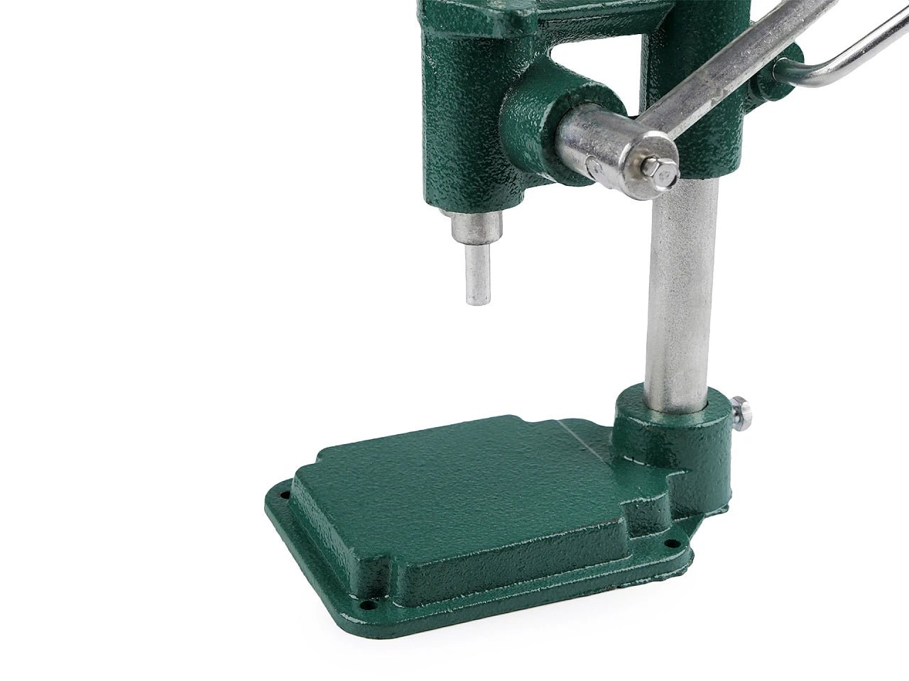 Image of a hand press for making buttons – available at Šarlotes audumi