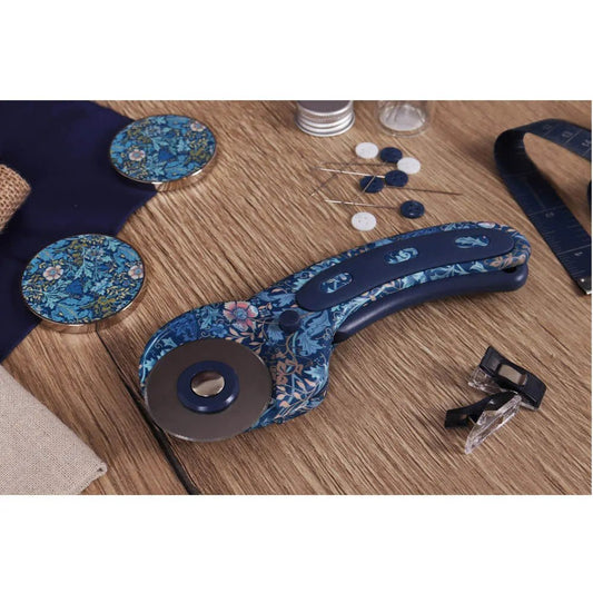 Image of a 45 mm rotary cutter with a floral pattern, Hobby Gift – available at Charlotte's Fabrics
