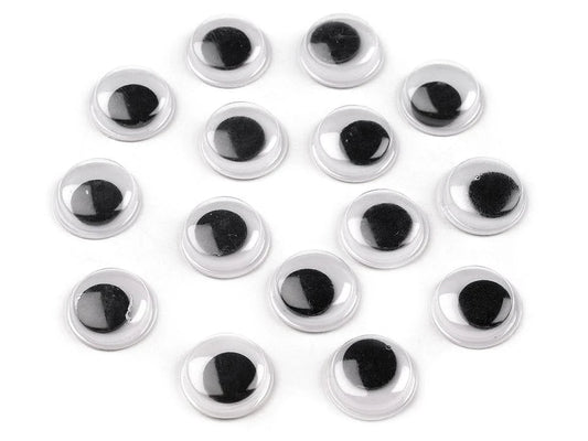 Image de yeux mobiles autocollants Ø10 mm 50 pièces – disponible chez Šarlotes audumi