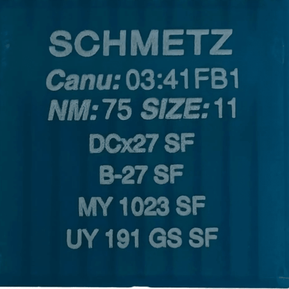 Image of industrial overlock needles SCHMETZ DCx27 (B - 27) SUK SF for extra fine knitwear - 10 pcs. – available at Charlotte's Fabrics