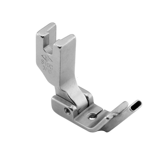Image of an industrial sewing machine presser foot for sewing on elastic and ribbons with a guide, 4.8 mm – available at Šarlotes audumi