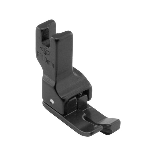 Image of an industrial sewing machine presser foot - compensating right, 1.0 mm with PTFE coating – available at Charlotte's Fabrics