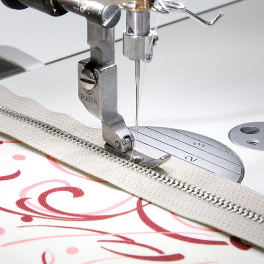 alt
Image with industrial sewing machine presser foot - left side for zippers, narrow – available at Charlotte's Fabrics