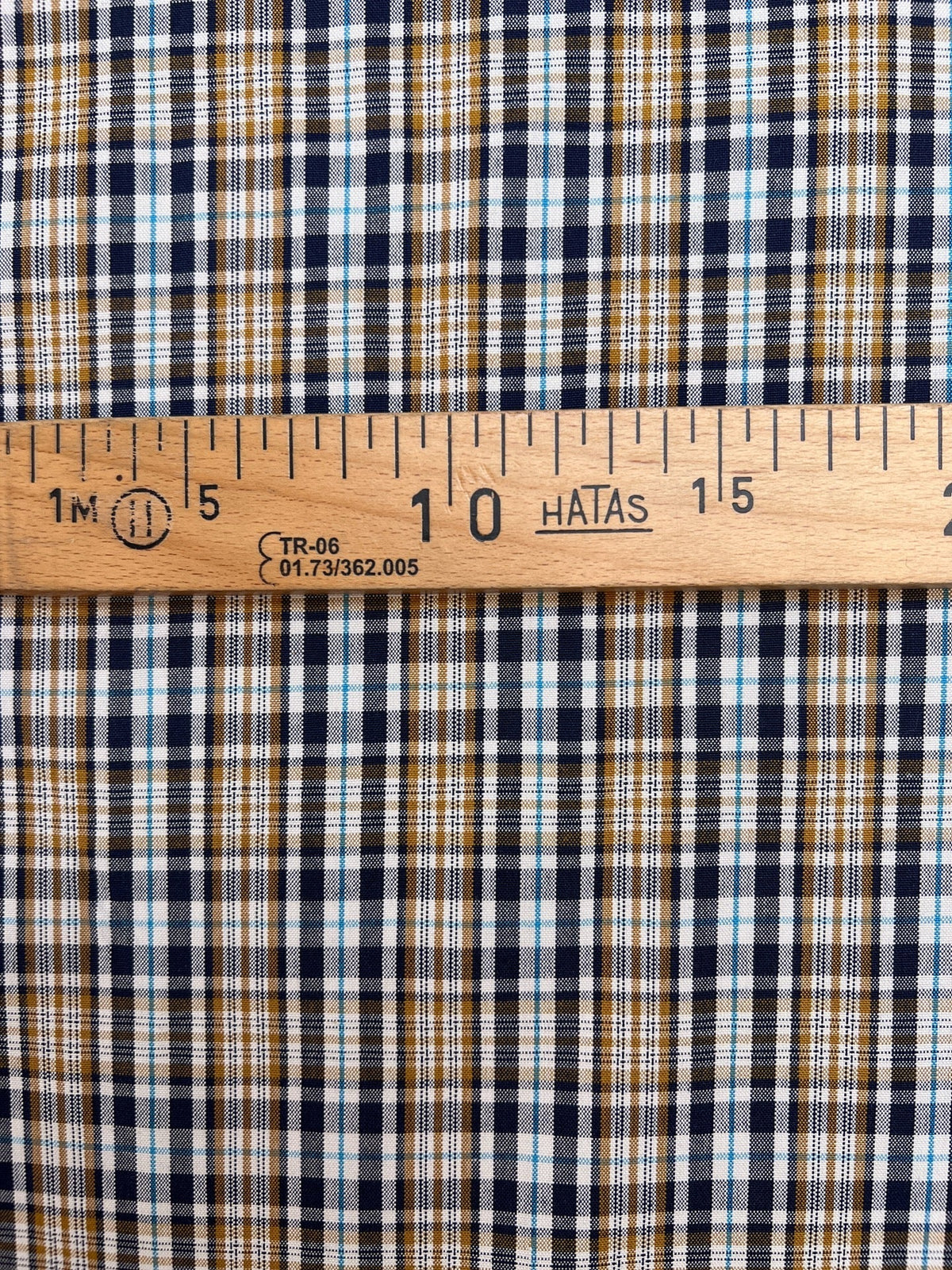 Image of checked cotton and viscose fabric with elastane in a multicolored pattern – Italy – available online at Šarlote Fabrics