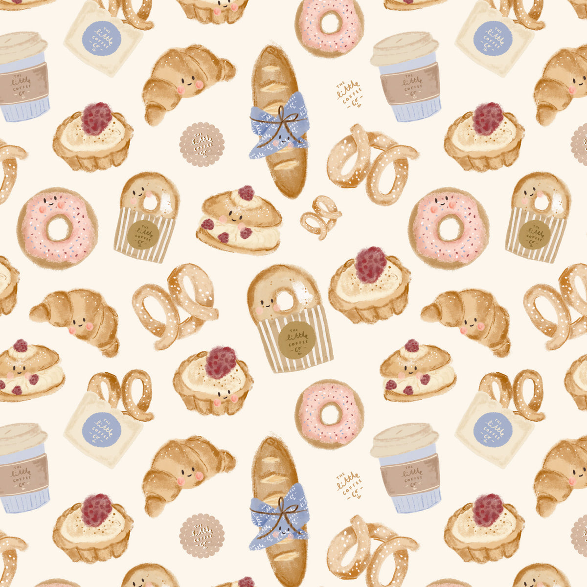 Premium 100% Cotton Fabric - Bakery in Paris