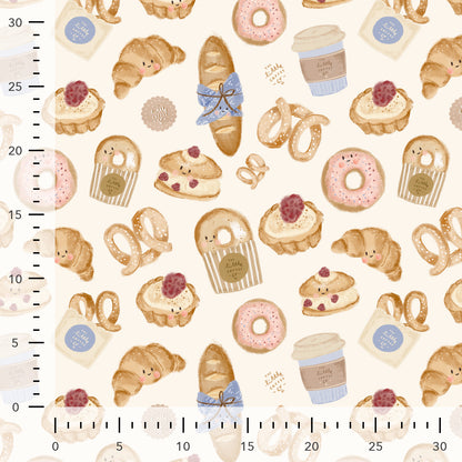 Premium 100% Cotton Fabric - Bakery in Paris