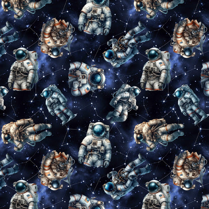 Cotton loopback knit with insulation - Astronauts in Space