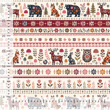 Cotton Loopback Knit with Insulation - Scandinavian Forest Fairy Tale