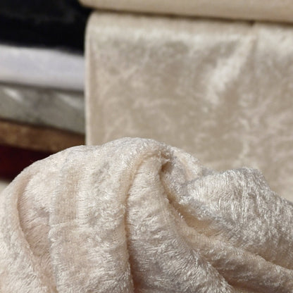 Velours à effet froissé - beige 160 g/m²