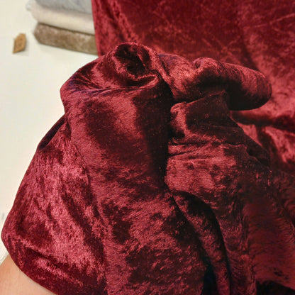 Velvet with a crinkled effect - burgundy 160 g/m²
