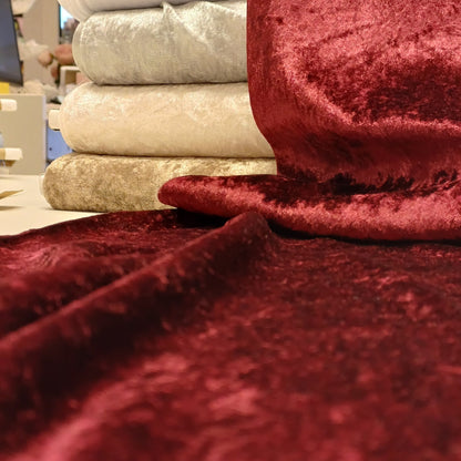 Velvet with a crinkled effect - burgundy 160 g/m²