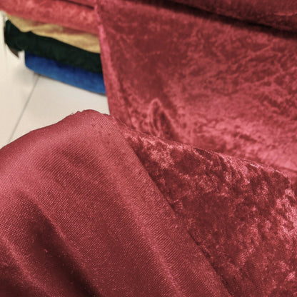 Velours à effet froissé - rouge cerise 160 g/m²