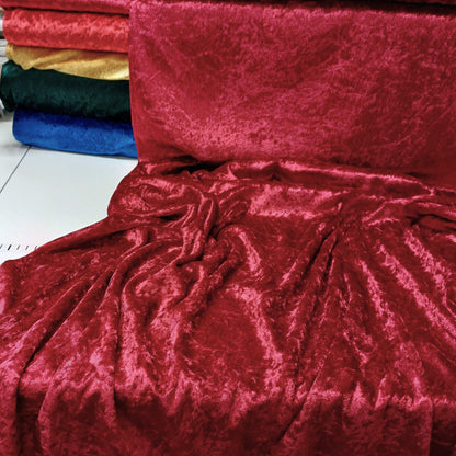 Velours effet froissé - rouge cerise 160 g/m²