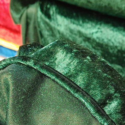 Velvet with a crinkled effect - emerald green 160 g/m²