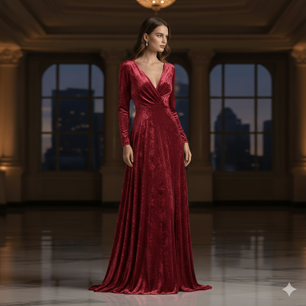 Image of velvet with elastane - red 240 g/m² – available at Šarlotes audumi