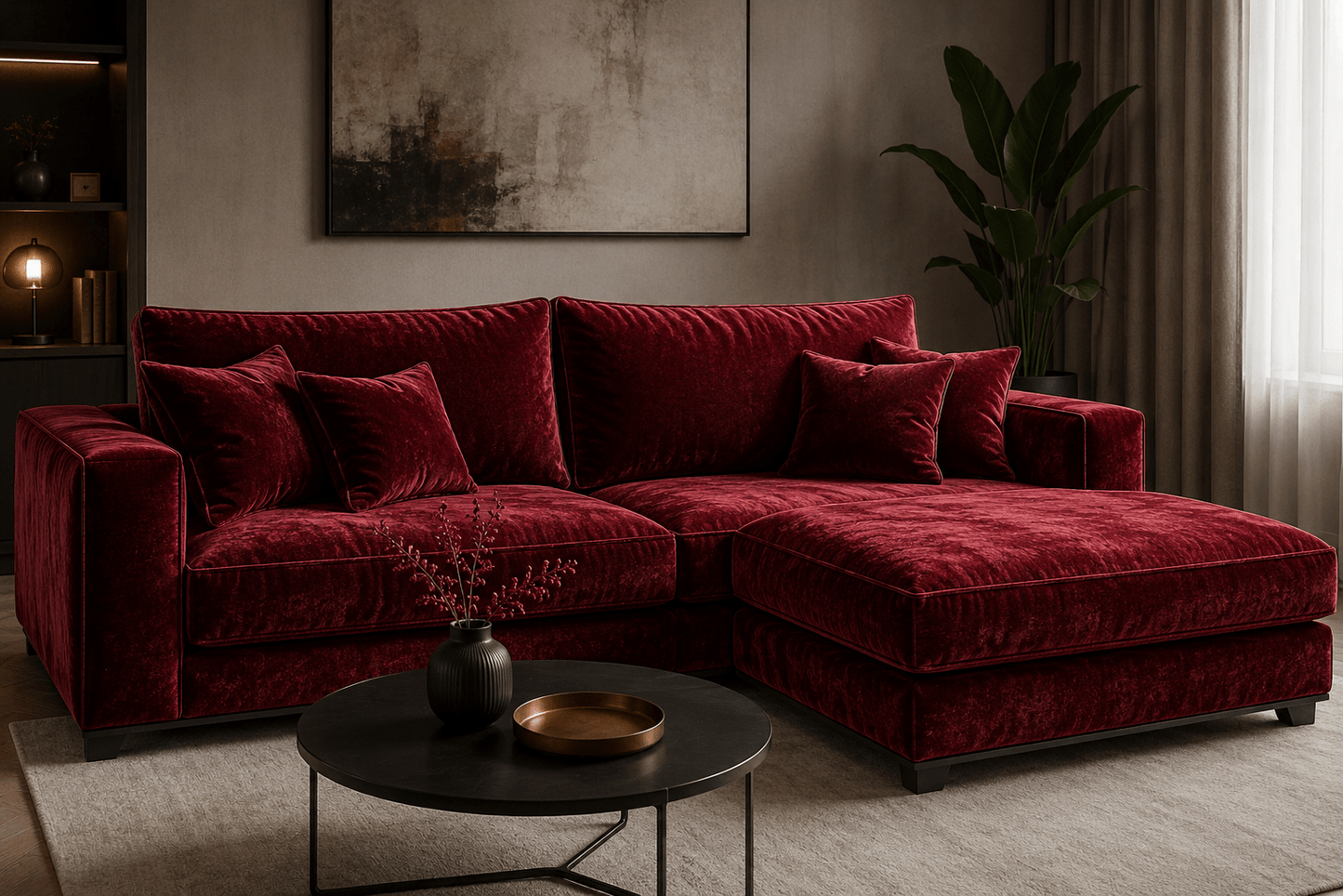 Image avec un ton velours couleur vin — disponible en ligne chez Šarlotes audumi