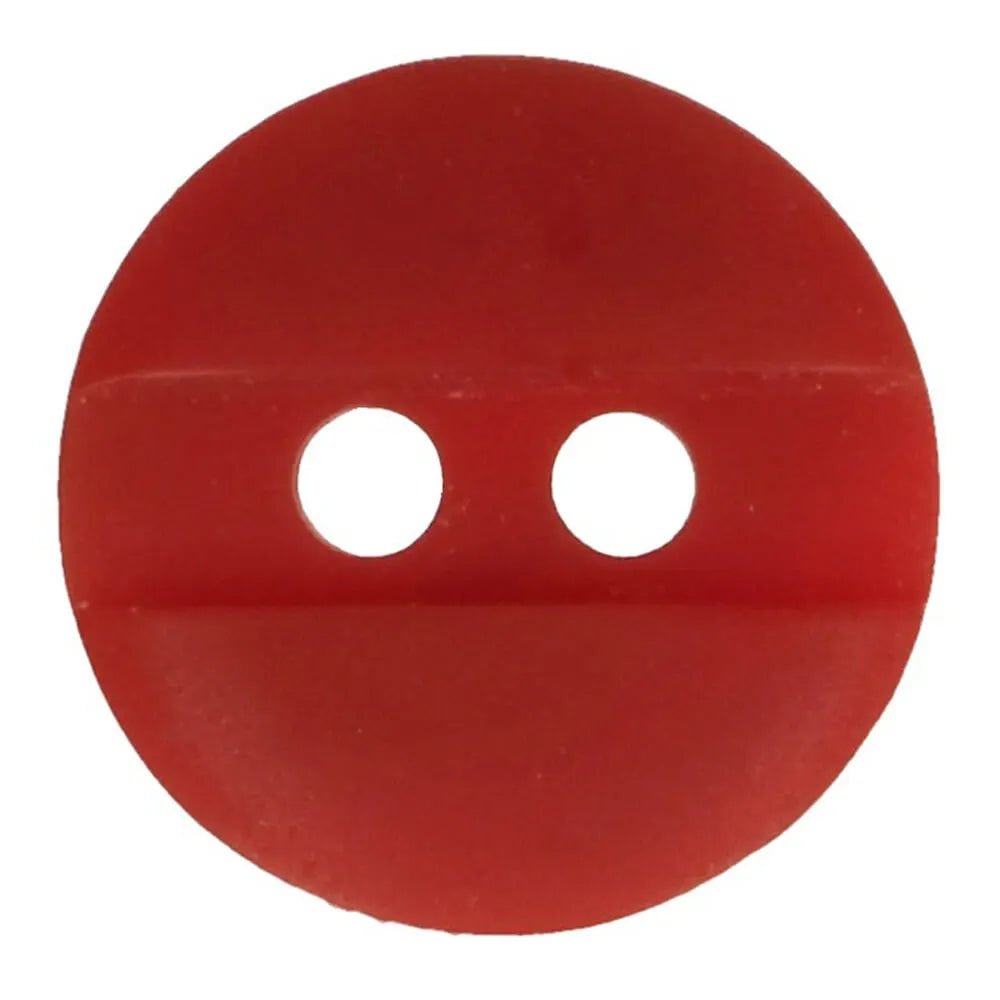 Image avec un bouton rond rouge à 2 trous – 12,5 mm – disponible en ligne chez les tissus de Charlotte