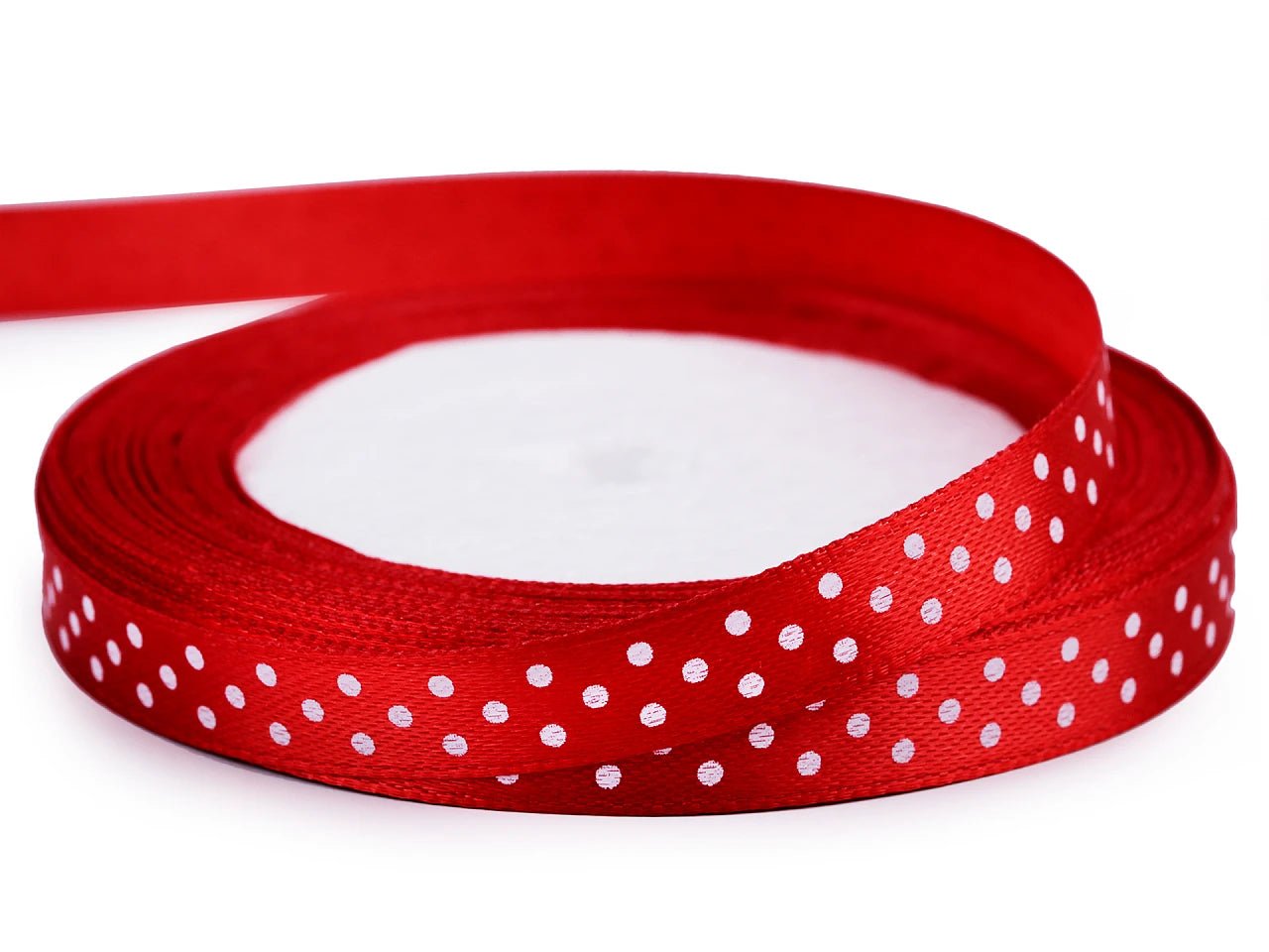 Image with dotted satin ribbon 10 mm (packaging 22.5 m) |various shades – available at Šarlotes audumi