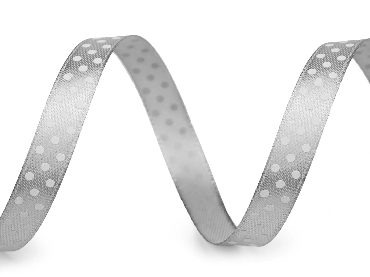 Image with polka dot satin ribbon 10 mm (packaging 22.5 m) | various shades – available at Šarlotes audumi