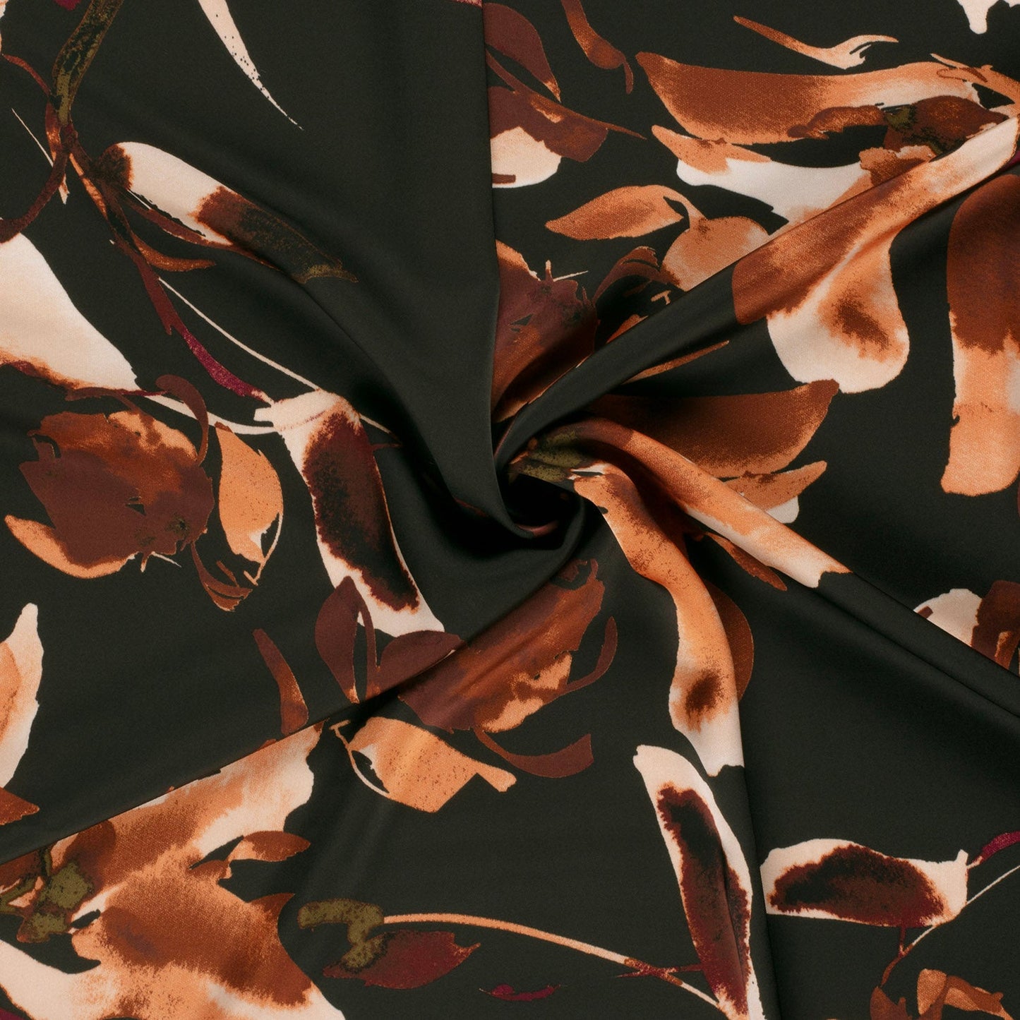 Image of Satin - abstract flowers 185 g/m² – available at Šarlotes audumi