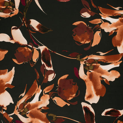 Image of Satin - abstract flowers 185 g/m² – available at Šarlotes audumi