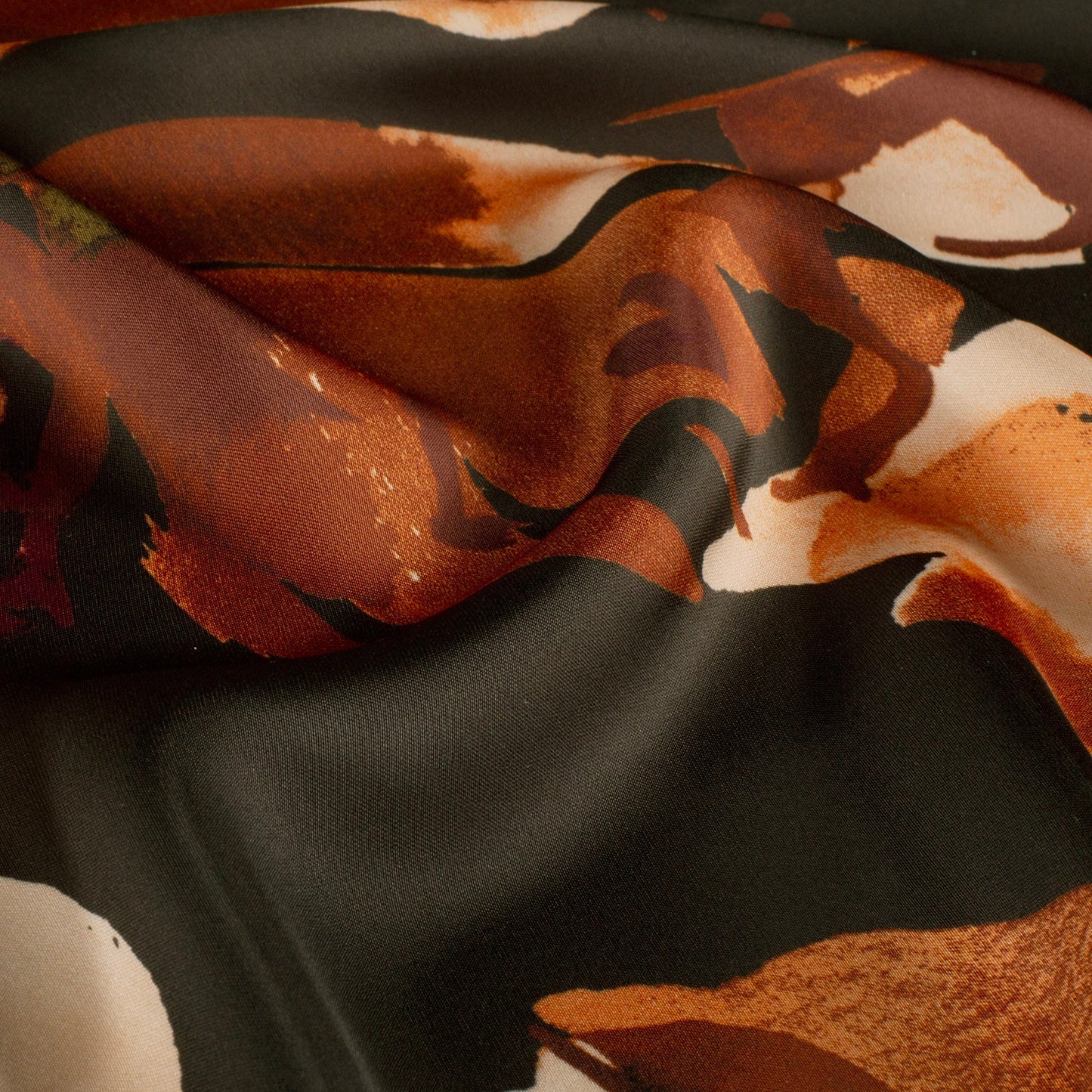 Image with Satin - abstract flowers 185 g/m² – available at Šarlotes audumi