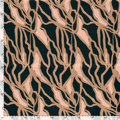 Image of Satin - abstract brown and black pattern 185 g/m² – available at Šarlotes audumi