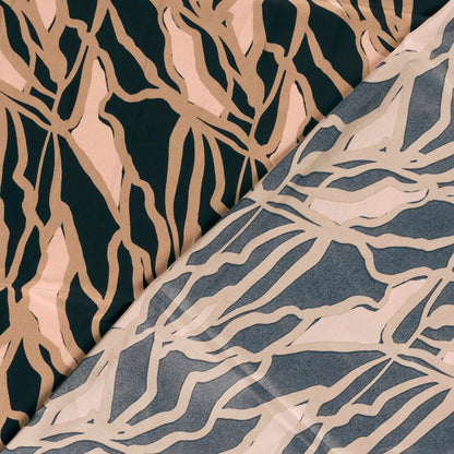 Image of Satin - abstract brown and black pattern 185 g/m² – available at Šarlotes audumi