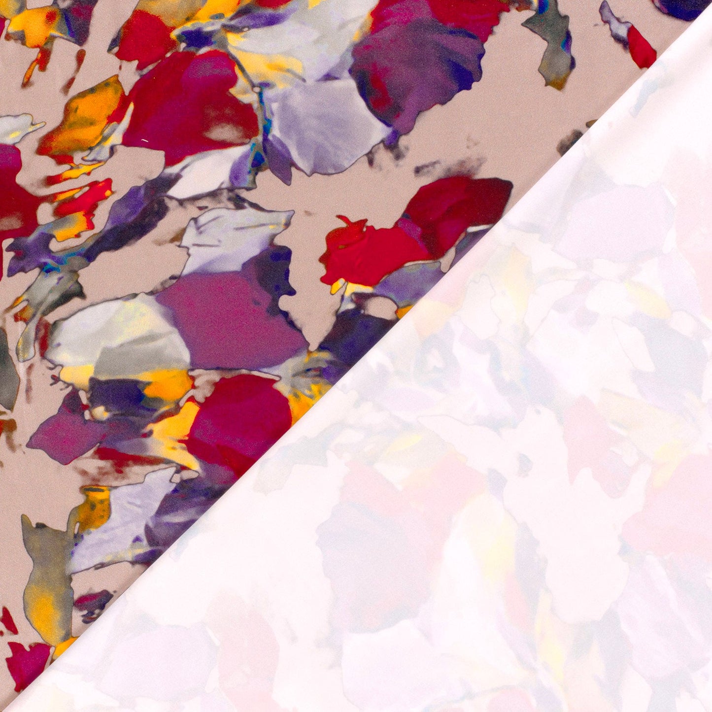 Image with Satin - pink abstract patterns 90 g/m² – available at Charlotte's Fabrics