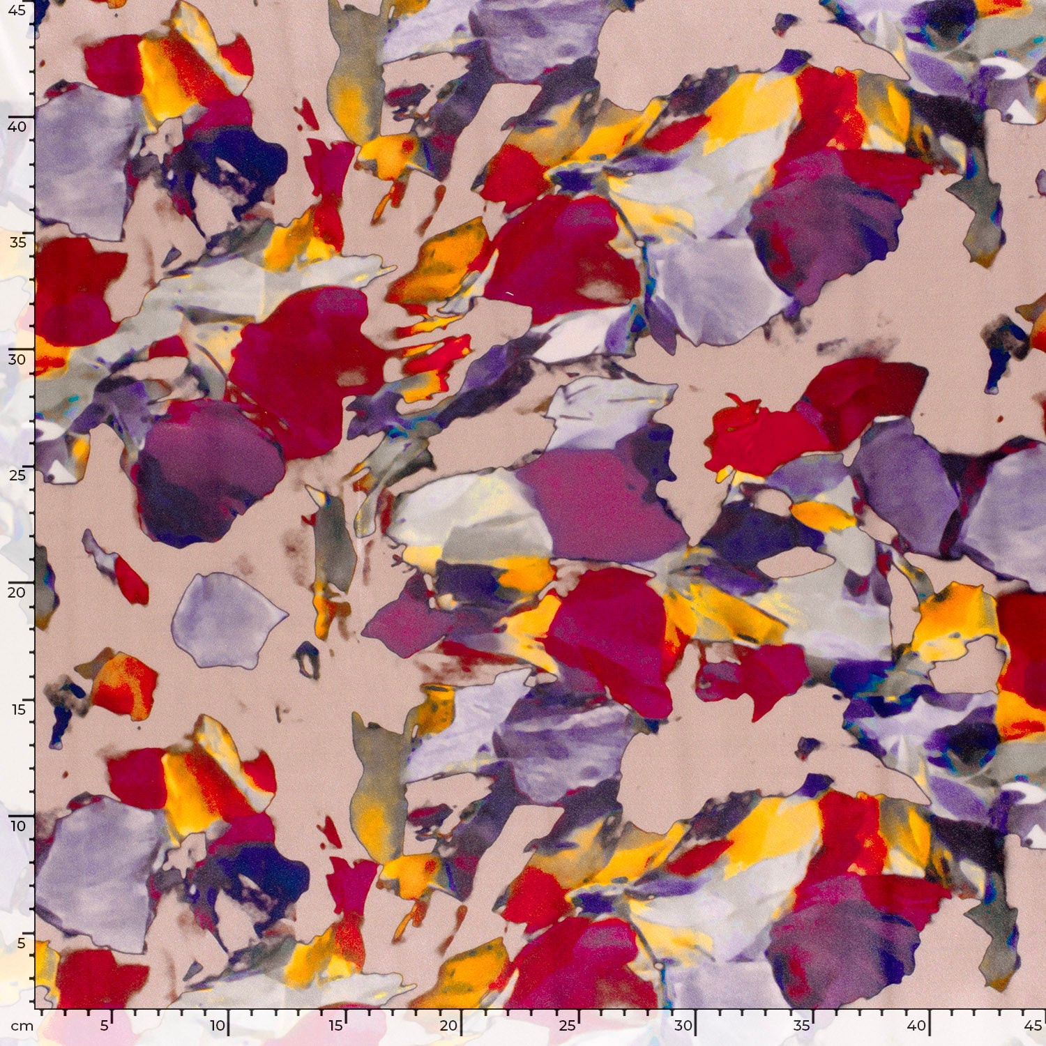 Image of Satin - pink abstract patterns 90 g/m² – available at Šarlotes audumi