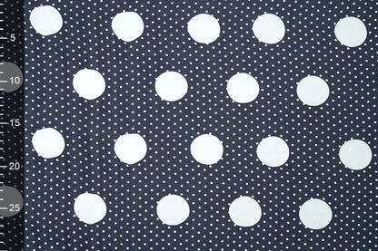 Chiffon - pois sur fond bleu foncé | 150 cm | 65 g/m²