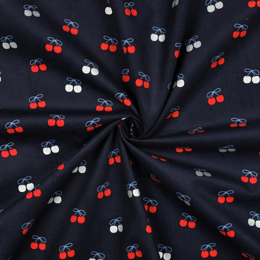 Image of Fine Cotton Velvet - Cherries – available online at Charlotte's Fabrics
