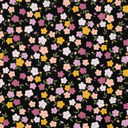 Fine cotton corduroy - flowers 145 g/m²