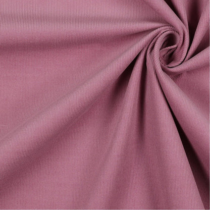 Velours côtelé en coton fin - vieux rose 145 g/m²