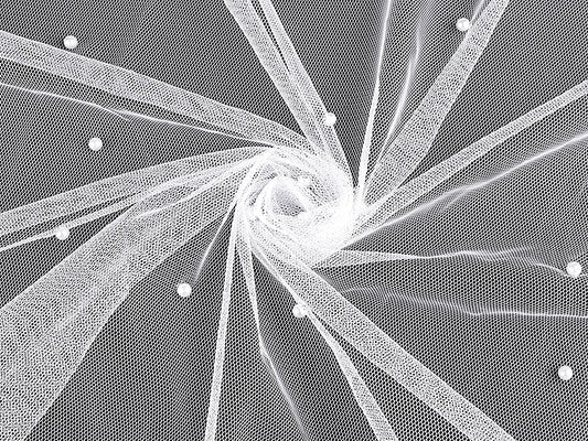 Image with delicate tulle with pearls 36 g/m² - white – available at Šarlotes audumi