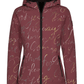 Softshell audums ar elastānu - bordo rakstains 250 g/m²