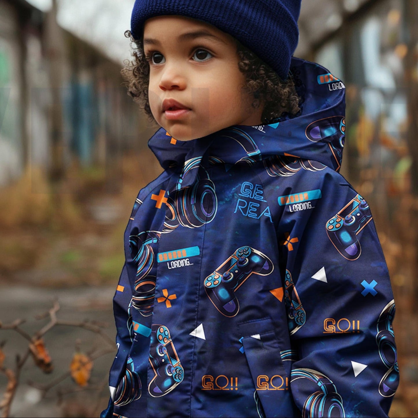 Image de tissu softshell - écouteurs, disponible en ligne chez Tissus de Charlotte