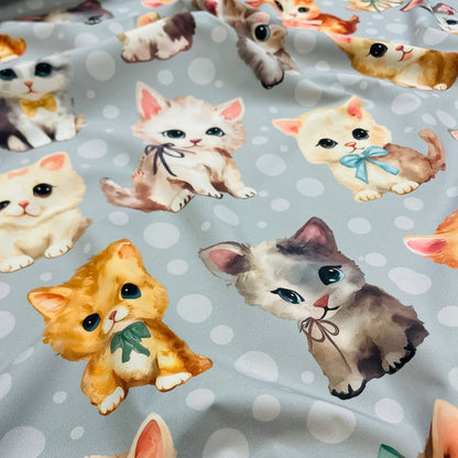 Image of Softshell fabric with cats 300 g/m² – available at Šarlotes audumi