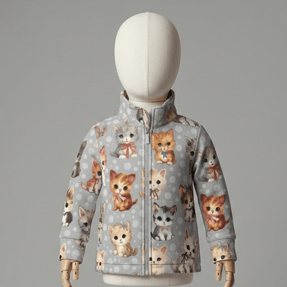 Softshell fabric with cats 300 g/m² – available at Šarlotes audumi