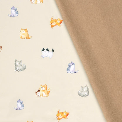 Softshell fabric - kittens 310 g/m²
