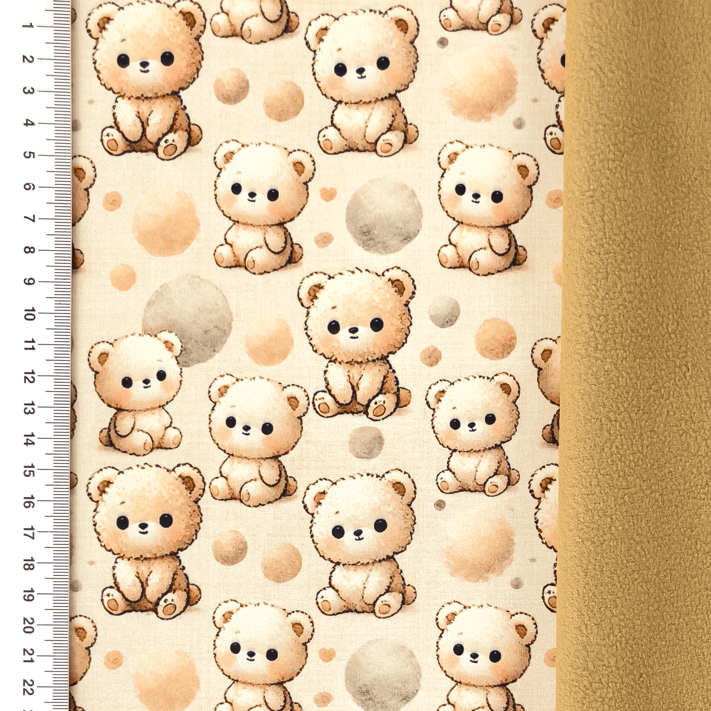 Image of Softshell fabric - teddy bears 310 g/m² – available at Šarlotes audumi
