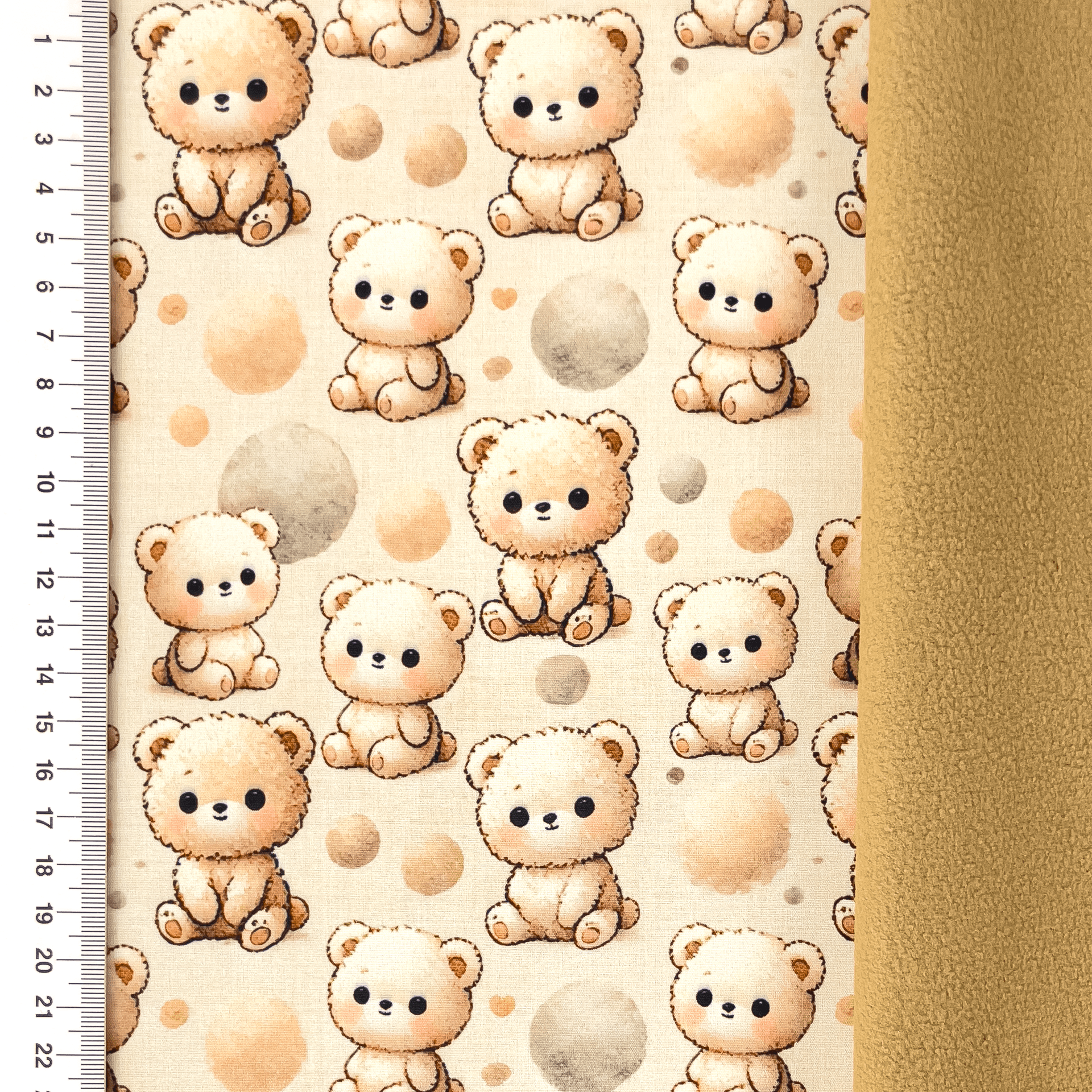 Image of Softshell fabric - teddy bears 310 g/m² – available at Šarlotes audumi